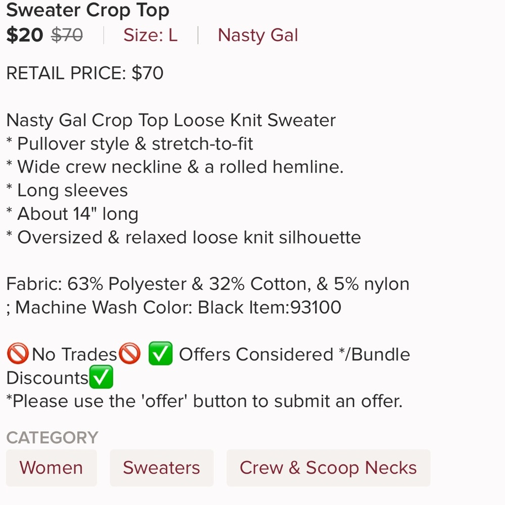 Nasty Gal Crop top - Picture 5 of 5